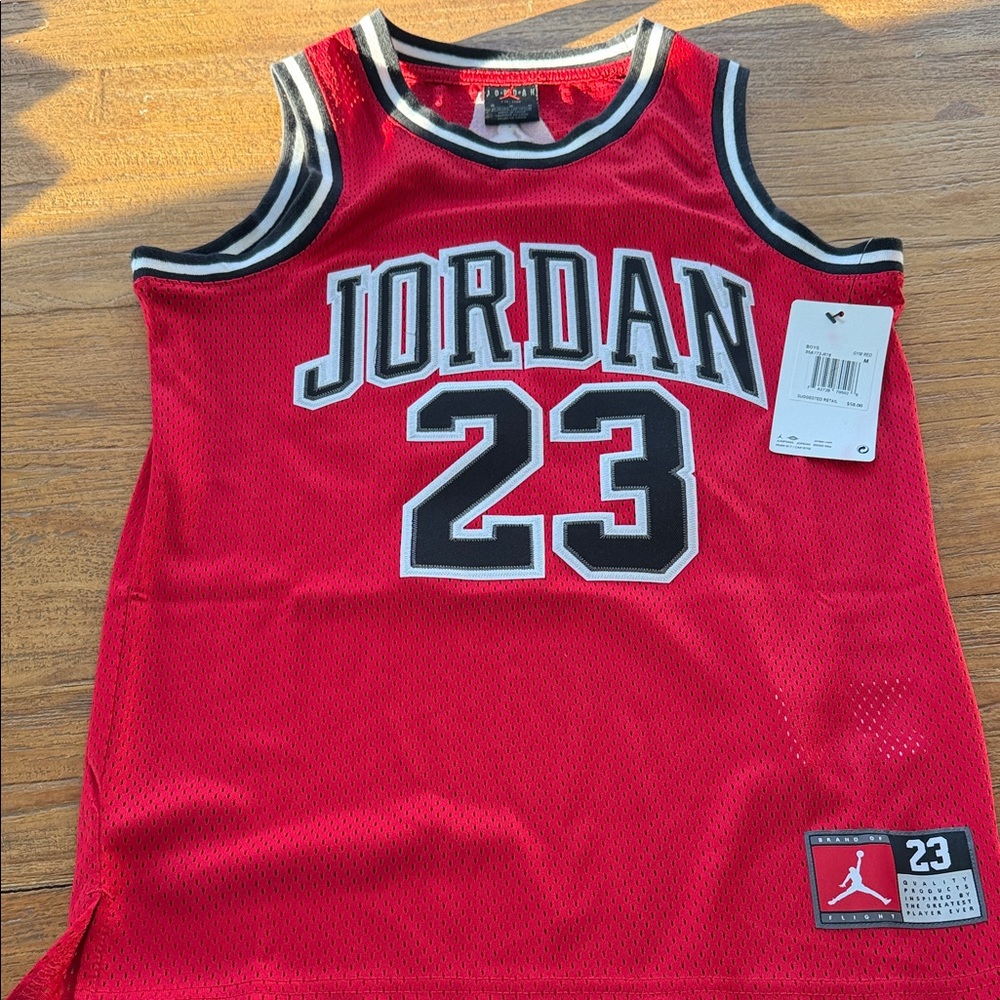 Jordan Red and Black Mesh Jersey! #23!  Brand new